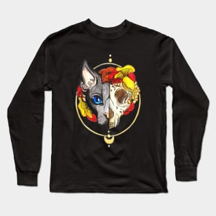 Skull cat mushroom Long Sleeve T-Shirt